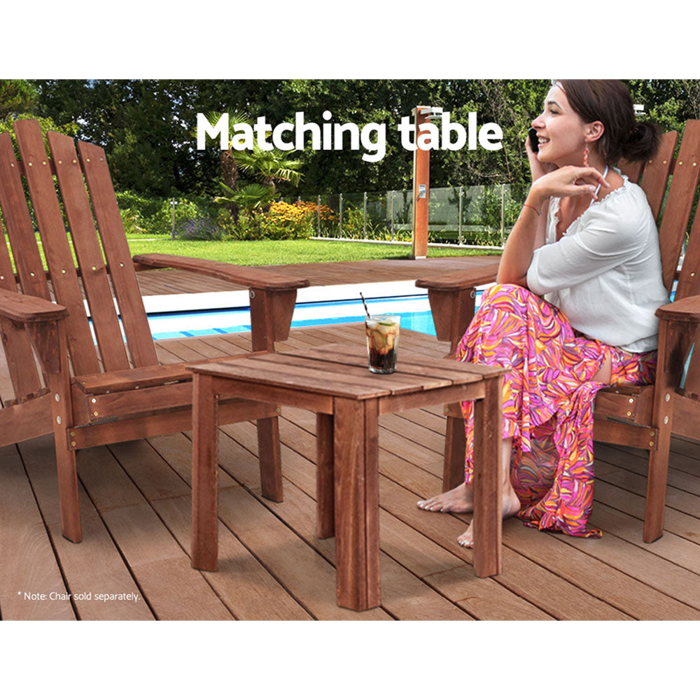 Outdoor Chairs: Gardeon Coffee Side Table Wooden Desk Outdoor Furniture Camping Garden Brown