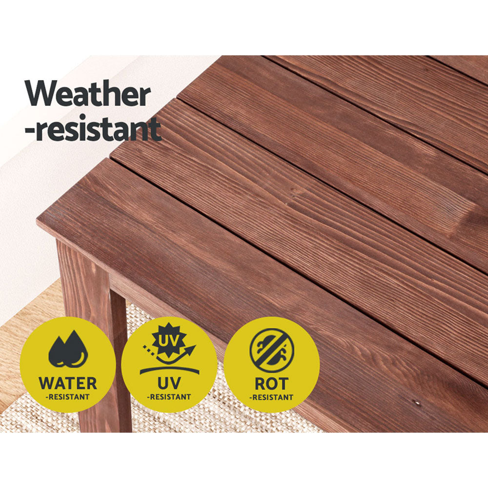 Outdoor Chairs: Gardeon Coffee Side Table Wooden Desk Outdoor Furniture Camping Garden Brown