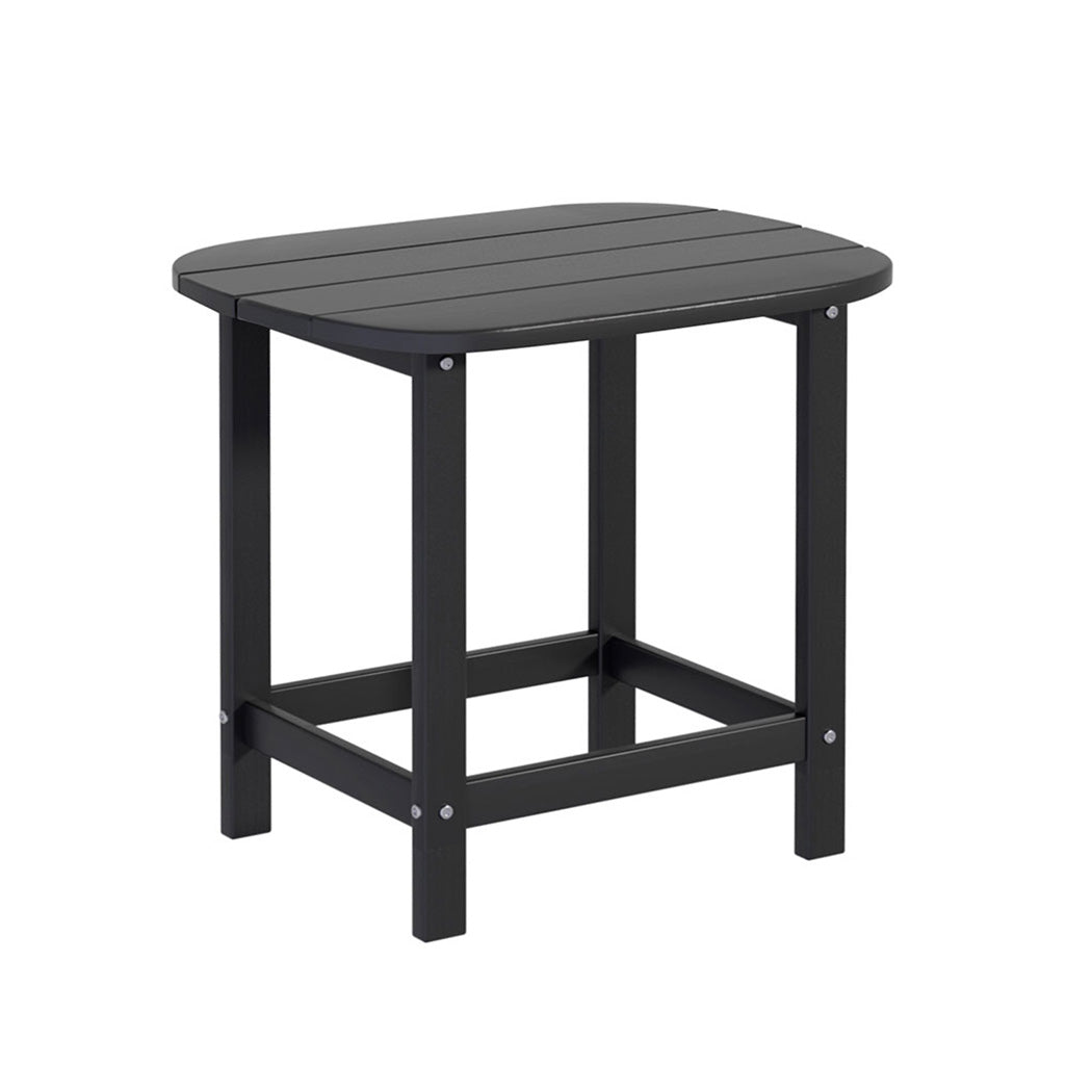 Outdoor Chairs: Gardeon Outdoor Coffee Side Table HDPE Desk Patio Furniture Camping Garden Black