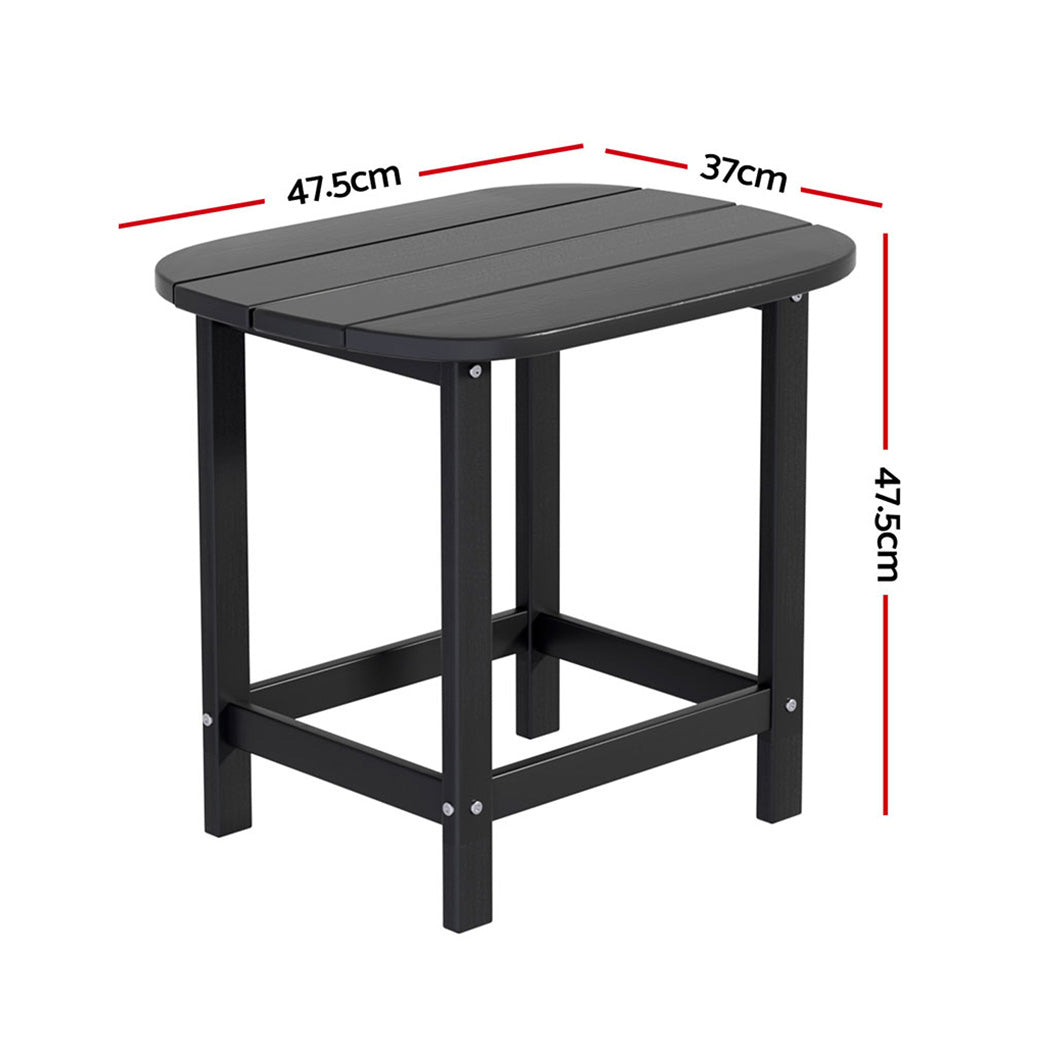Outdoor Chairs: Gardeon Outdoor Coffee Side Table HDPE Desk Patio Furniture Camping Garden Black