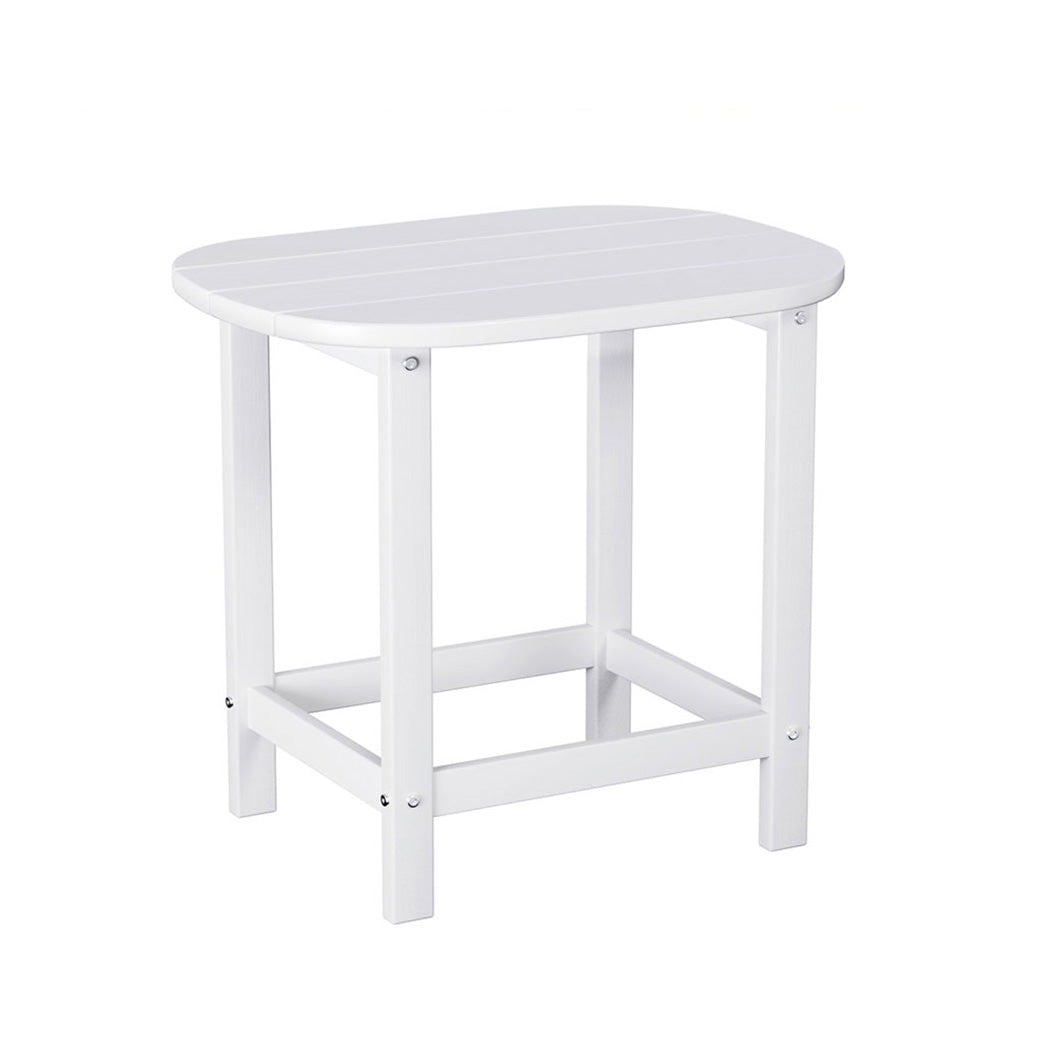 Outdoor Chairs: Gardeon Outdoor Coffee Side Table HDPE Desk Patio Furniture Camping Garden White