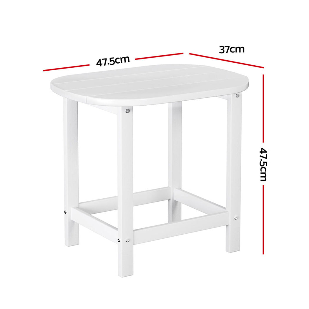 Outdoor Chairs: Gardeon Outdoor Coffee Side Table HDPE Desk Patio Furniture Camping Garden White