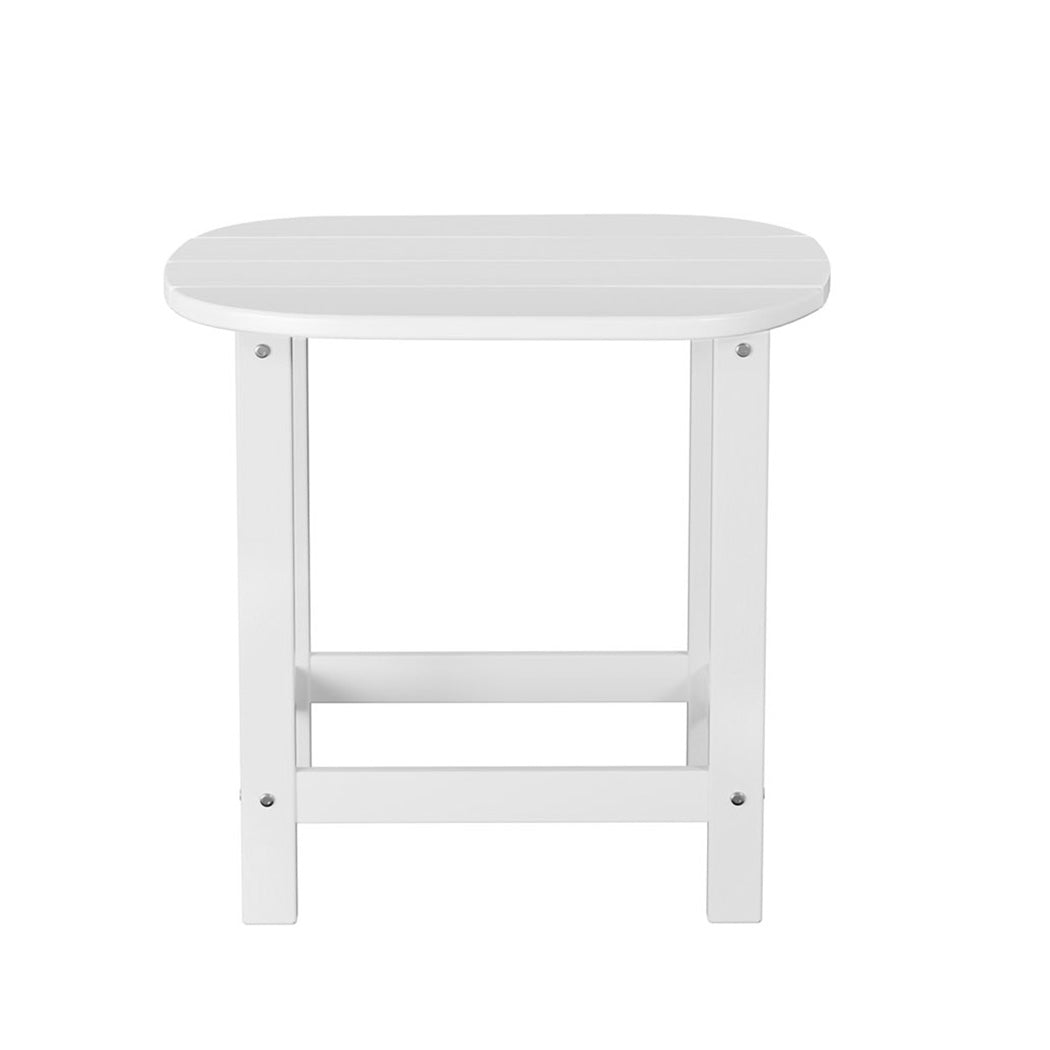 Outdoor Chairs: Gardeon Outdoor Coffee Side Table HDPE Desk Patio Furniture Camping Garden White
