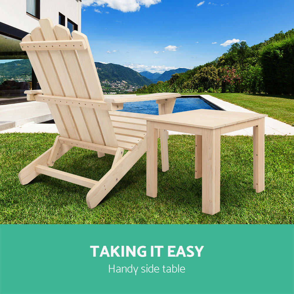 Outdoor Chairs: Gardeon Coffee Side Table Wooden Desk Outdoor Furniture Camping Garden Natural