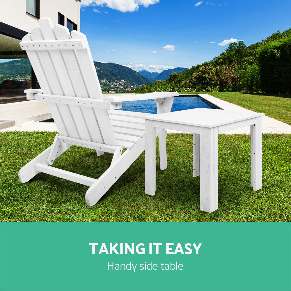 Outdoor Tables: Gardeon Coffee Side Table Wooden Desk Outdoor Furniture Camping Garden White