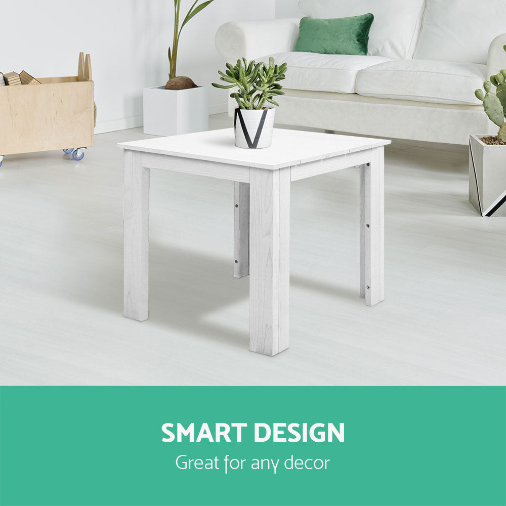 Outdoor Tables: Gardeon Coffee Side Table Wooden Desk Outdoor Furniture Camping Garden White