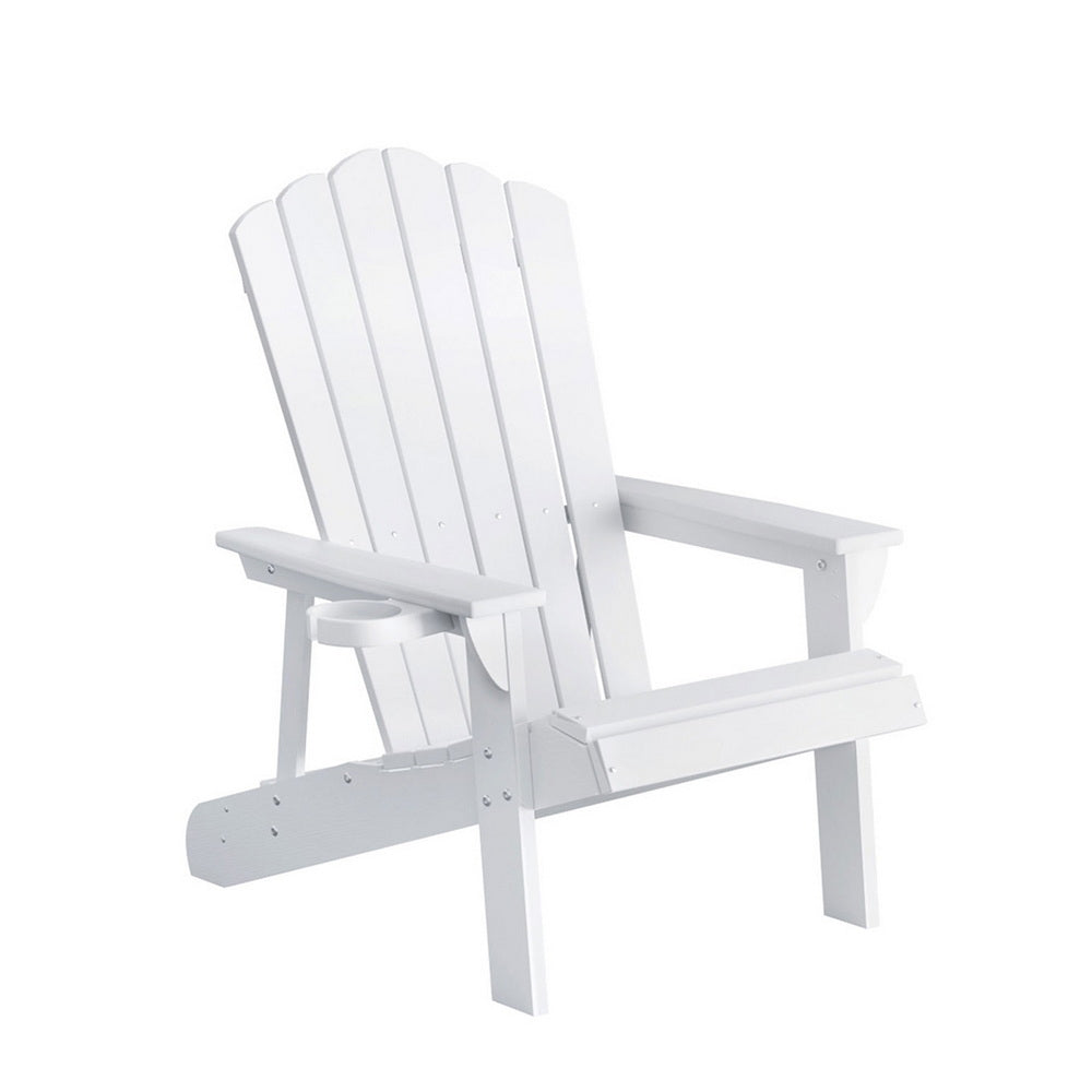 Outdoor Chairs: Gardeon Outdoor Chairs HDPE Adirondack Beach Chair Sun Lounge Patio Furniture Garden white