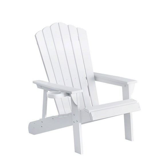Gardeon Outdoor Chairs HDPE Adirondack Beach Chair Sun Lounge Patio Furniture Garden white