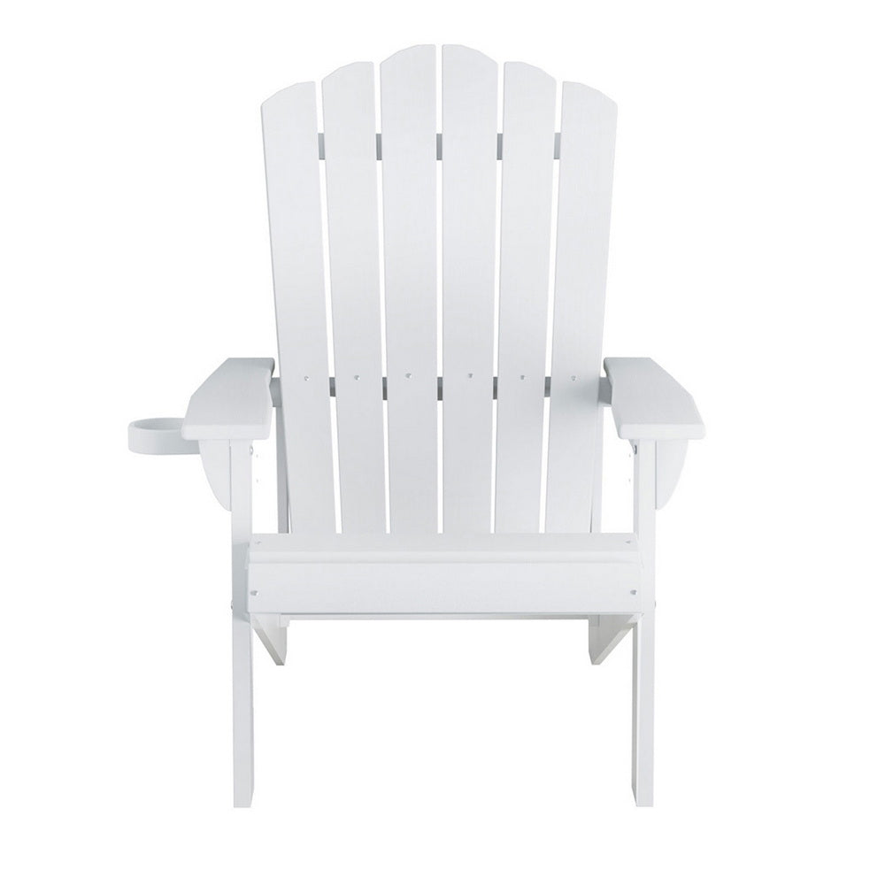 Outdoor Chairs: Gardeon Outdoor Chairs HDPE Adirondack Beach Chair Sun Lounge Patio Furniture Garden white