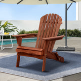 Outdoor Chairs: Gardeon Adirondack Outdoor Chairs Wooden Foldable Beach Chair Patio Furniture Brown