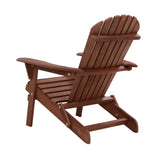 Outdoor Chairs: Gardeon Adirondack Outdoor Chairs Wooden Foldable Beach Chair Patio Furniture Brown