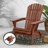 Outdoor Chairs: Gardeon Adirondack Outdoor Chairs Wooden Foldable Beach Chair Patio Furniture Brown