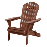 Outdoor Chairs: Gardeon Adirondack Outdoor Chairs Wooden Foldable Beach Chair Patio Furniture Brown