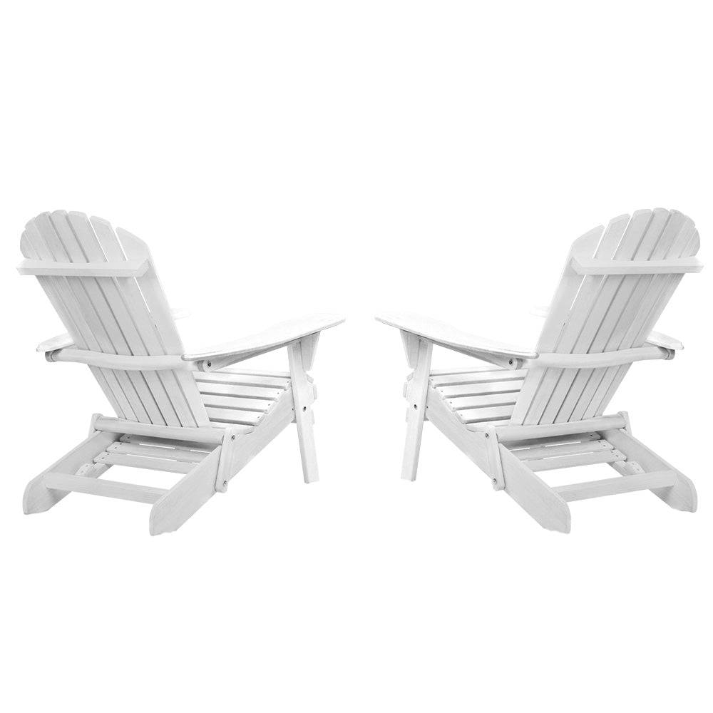 Outdoor Sofas & Lounge Sets: Gardeon 2PC Adirondack Outdoor Chairs Wood Foldable Sun Lounge Patio Furniture