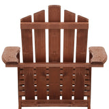 Gardeon 3PC Adirondack Outdoor Table and Chairs Wooden Beach Chair Brown