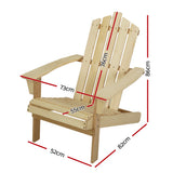 Outdoor Chairs: Gardeon Adirondack Outdoor Chairs Wooden Beach Chair Patio Furniture Garden Natural