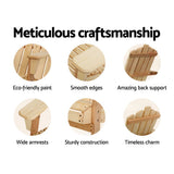 Outdoor Chairs: Gardeon Adirondack Outdoor Chairs Wooden Beach Chair Patio Furniture Garden Natural