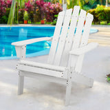 Gardeon Adirondack Outdoor Chairs Wooden Beach Chair Patio Furniture Garden White
