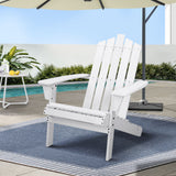 Gardeon Adirondack Outdoor Chairs Wooden Beach Chair Patio Furniture Garden White