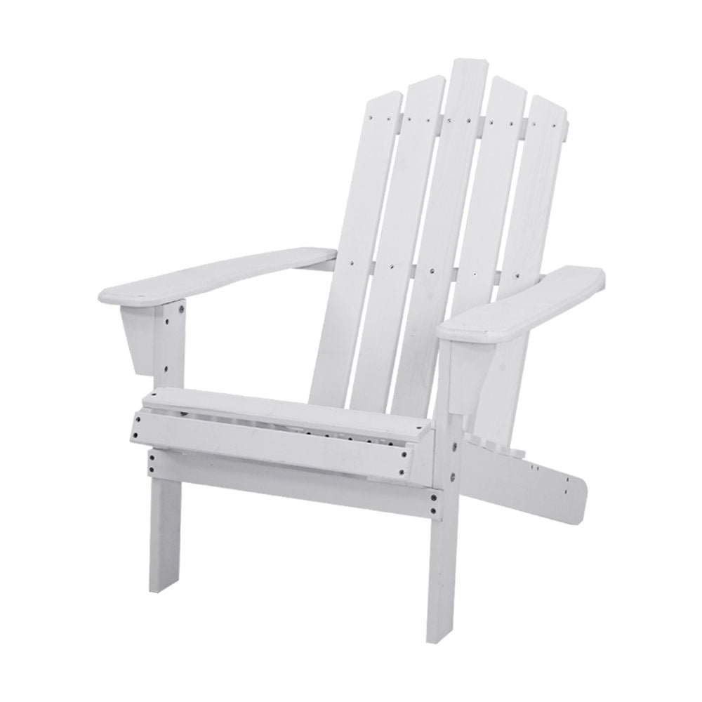 Outdoor Chairs: Gardeon Adirondack Outdoor Chairs Wooden Beach Chair Patio Furniture Garden White