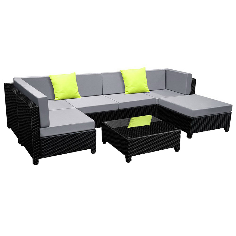 Arm Chairs & Recliners: Gardeon 7-Piece Outdoor Sofa Set Wicker Couch Lounge Setting Seat Cover