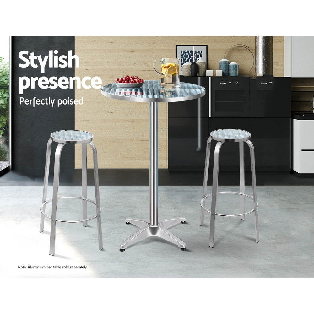 Outdoor Chairs: Gardeon 2x Outdoor Bar Stools Aluminum