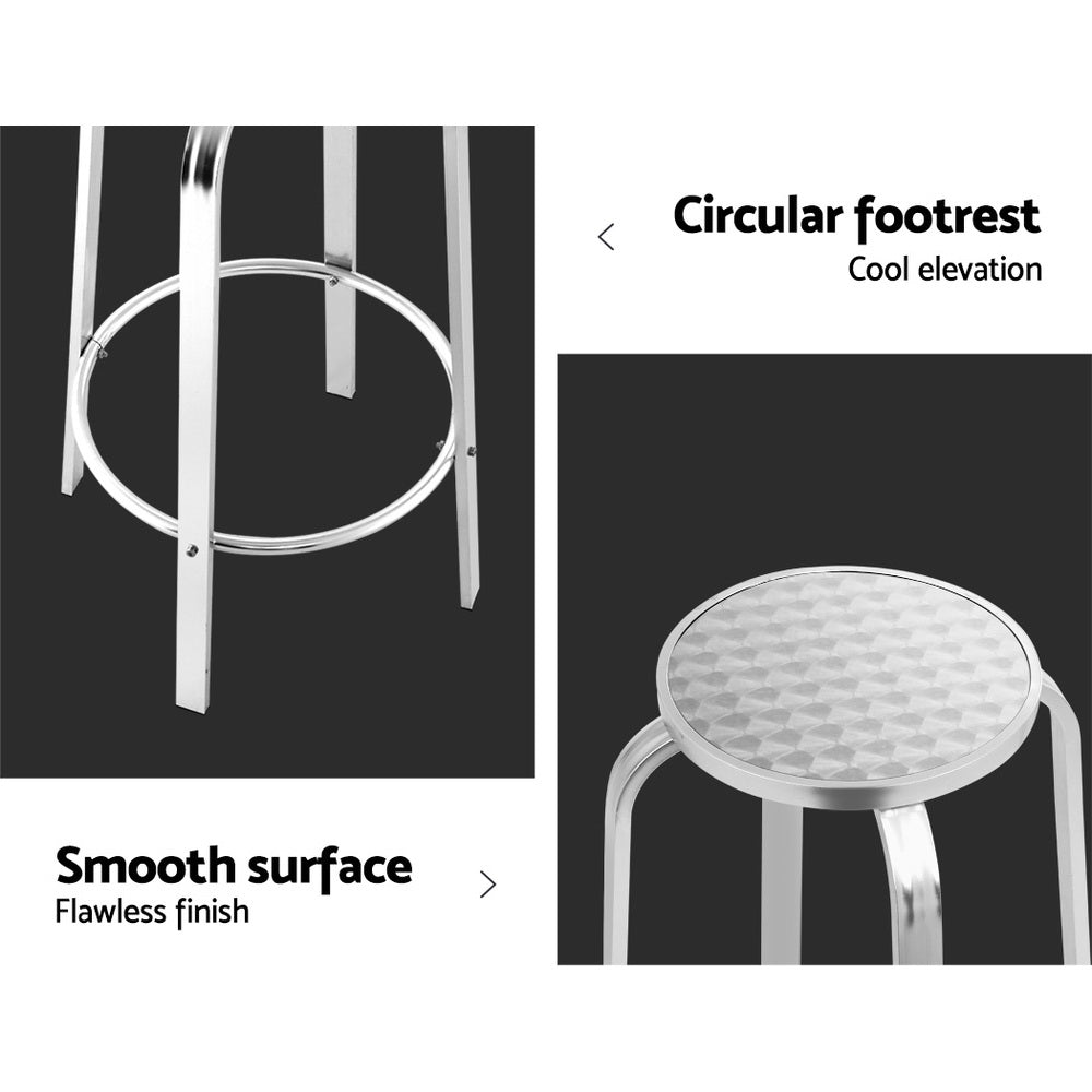 Outdoor Chairs: Gardeon 2x Outdoor Bar Stools Aluminum