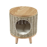 Gardeon Coffee Side Table Wicker Steel Desk Pet Bed Storage Outdoor Furniture