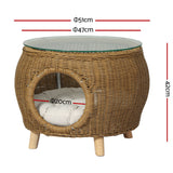 Outdoor Chairs: Gardeon Coffee Side Table Wicker Aluminium Desk Pet Bed Storage Outdoor Furniture