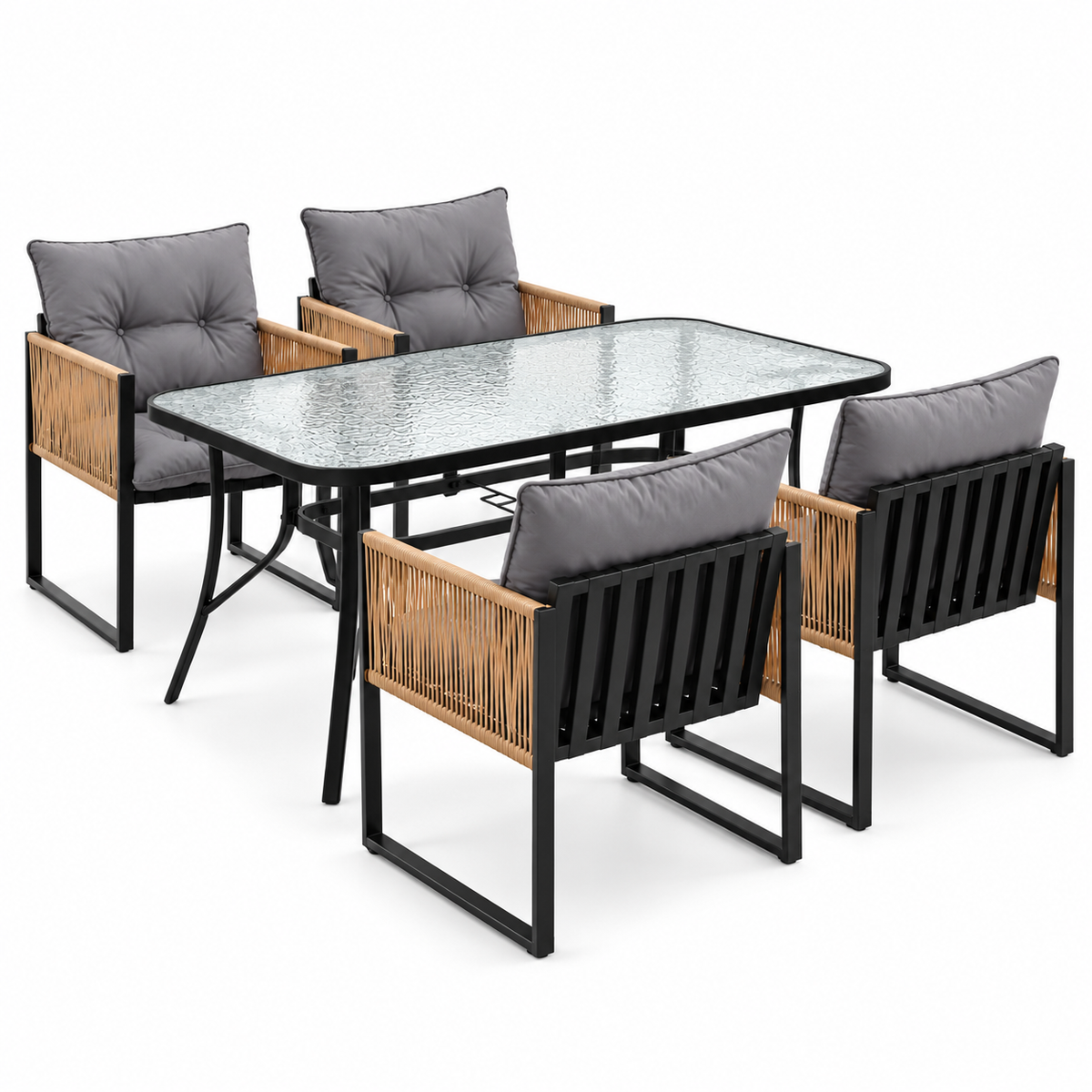 Gardeon 5PC Outdoor Dining Set 140CM Table and Chairs Patio Furniture Garden Cushion