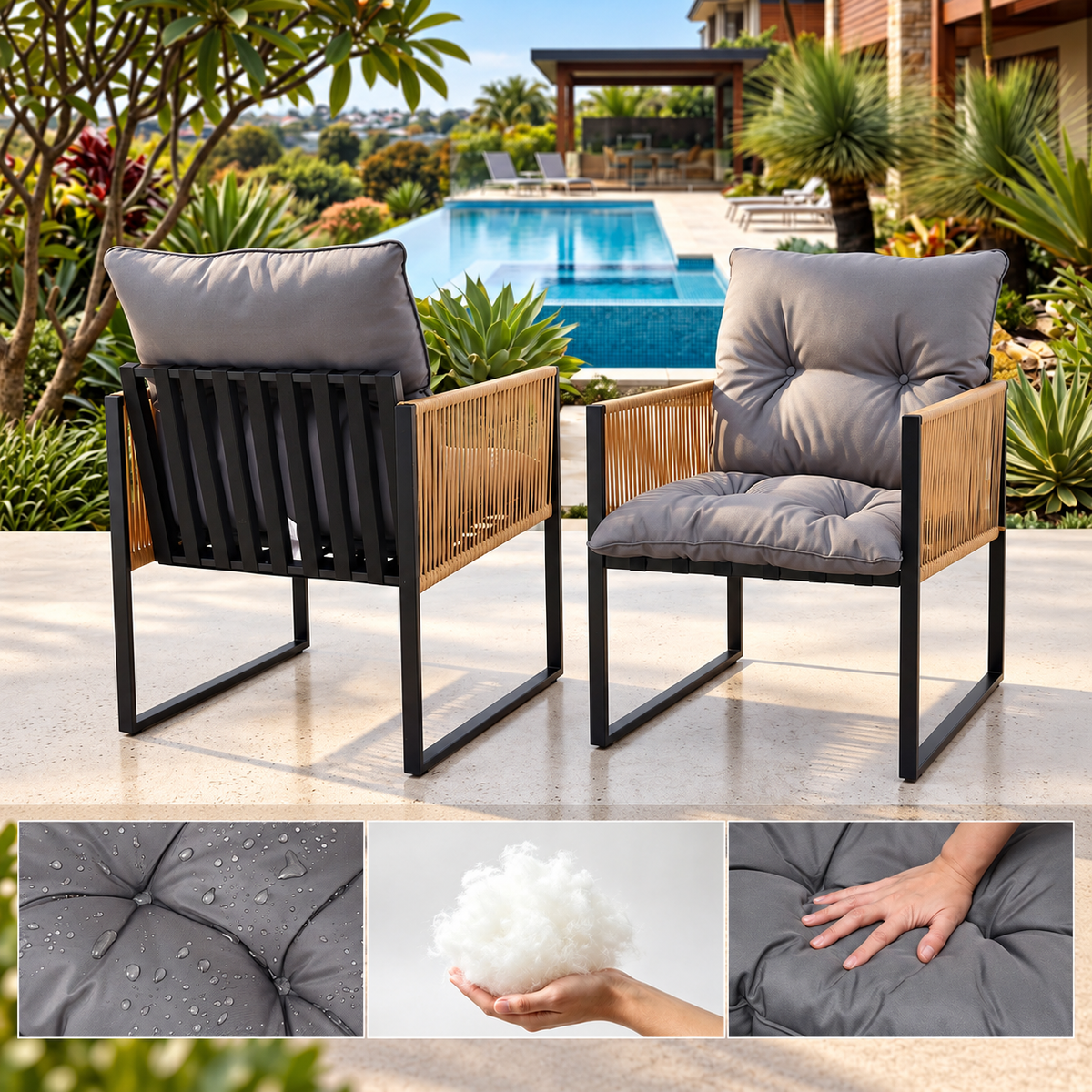 Gardeon 5PC Outdoor Dining Set 140CM Table and Chairs Patio Furniture Garden Cushion