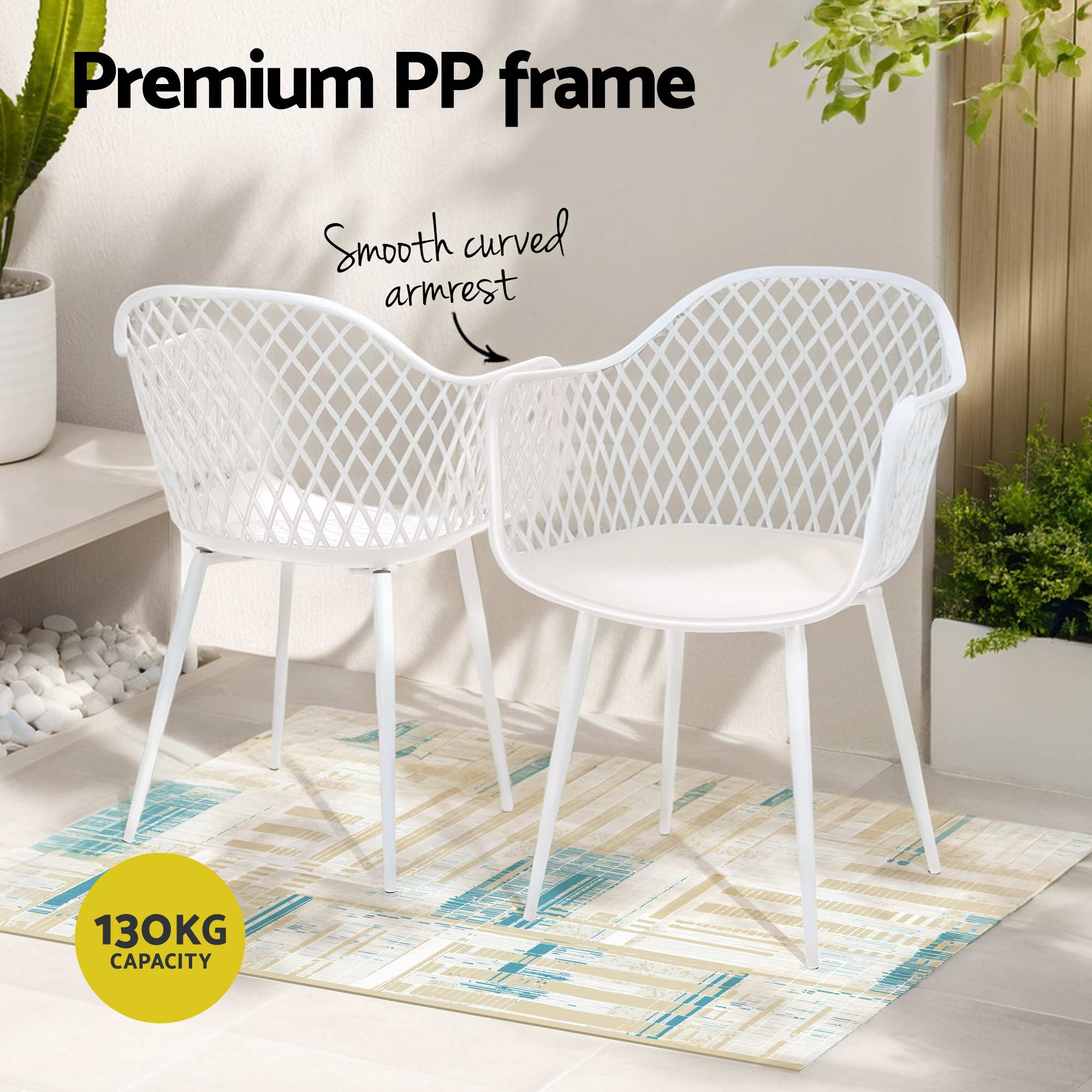 Gardeon 5PCS Outdoor Dining Set Table and Chairs Patio Garden Furniture Diamond
