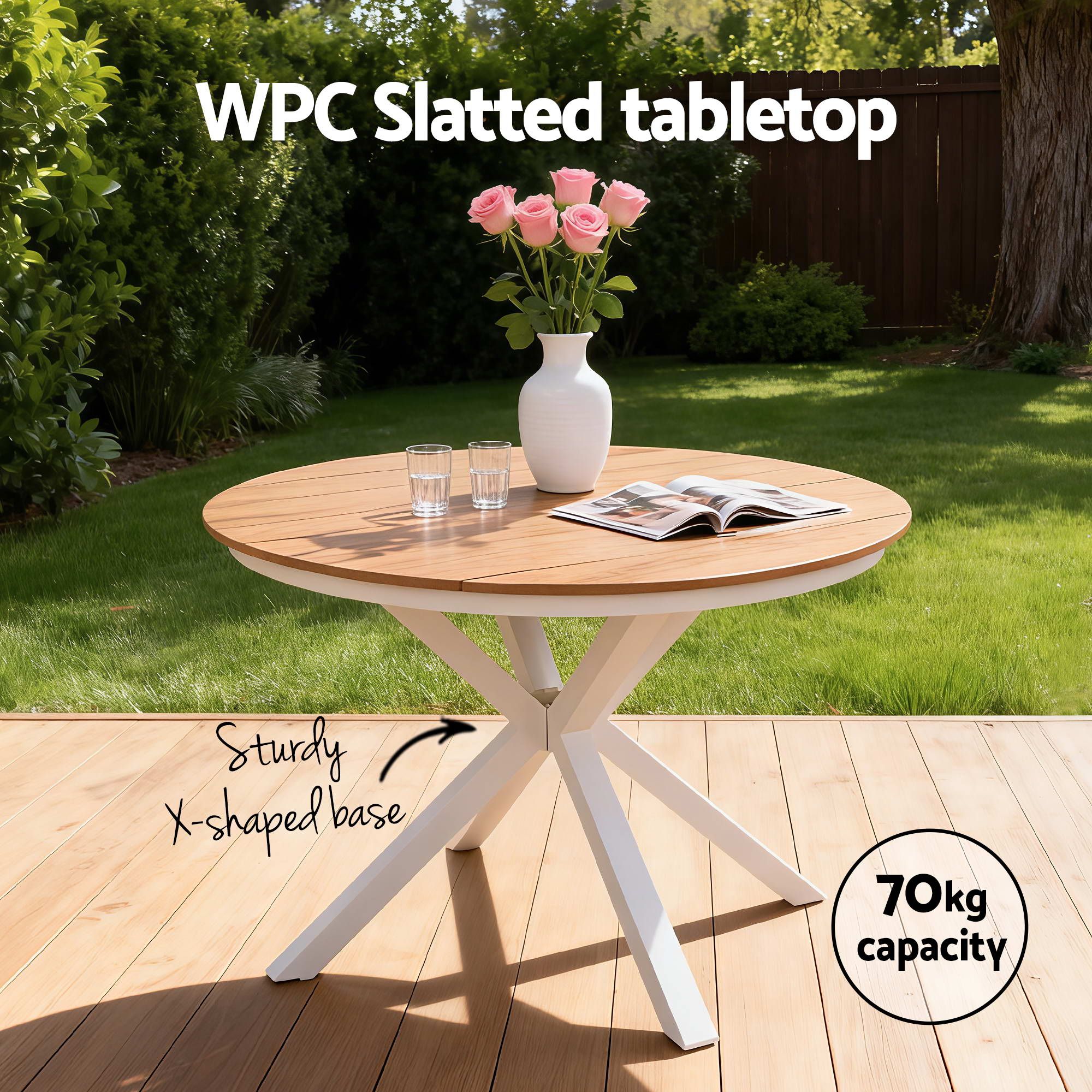 Gardeon 5PCS Outdoor Dining Set Table and Chairs Patio Garden Furniture Diamond