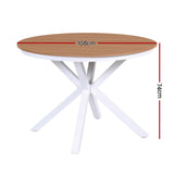 Side Tables: Gardeon Outdoor Dining Table 108CM Aluminum Frame WPC Top Desk Patio Furniture