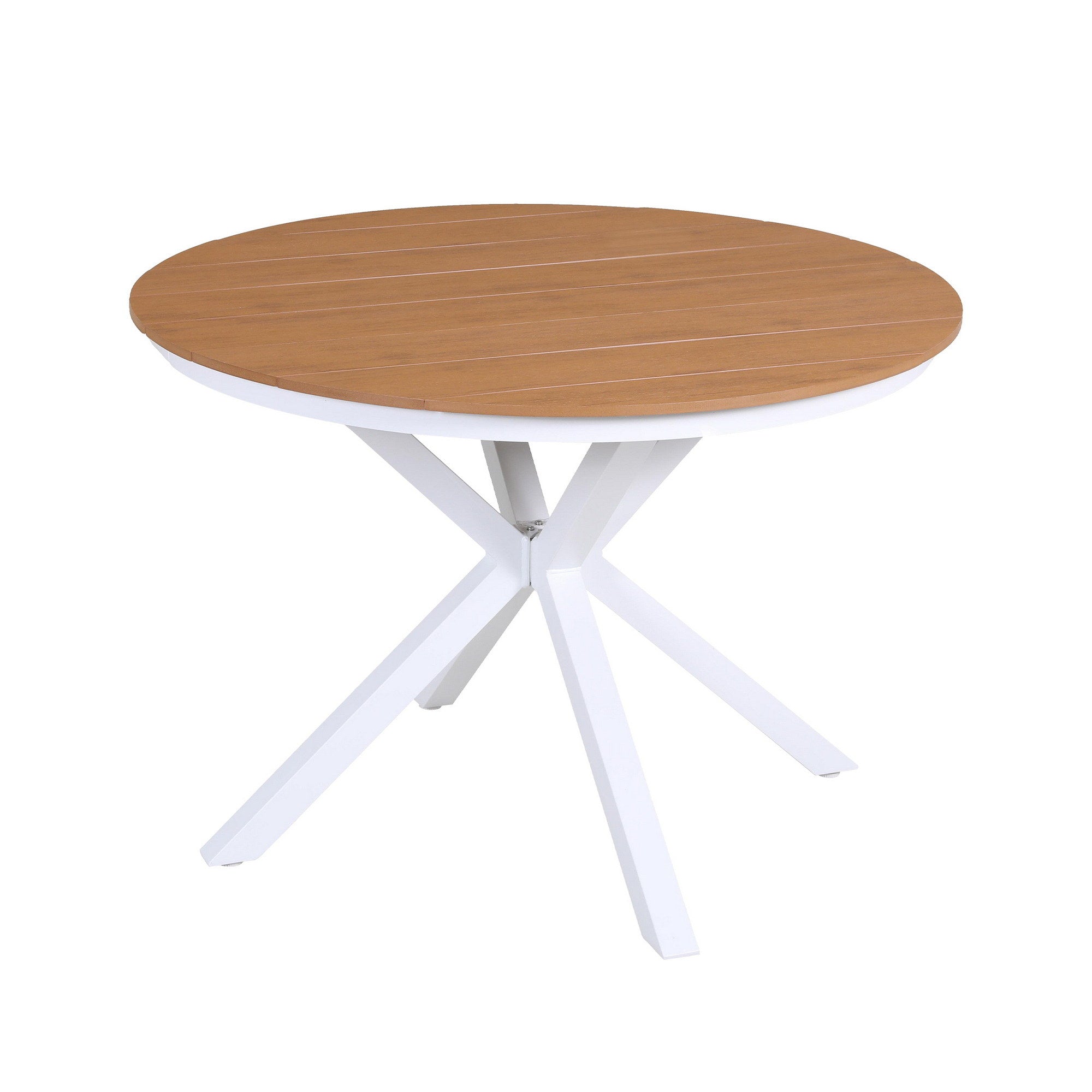Side Tables: Gardeon Outdoor Dining Table 108CM Aluminum Frame WPC Top Desk Patio Furniture