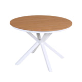 Side Tables: Gardeon Outdoor Dining Table 108CM Aluminum Frame WPC Top Desk Patio Furniture