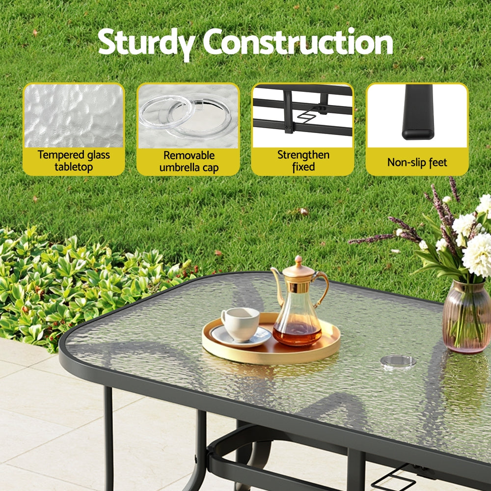 Outdoor Dining Sets: Gardeon 7PC Outdoor Dining Set Table and Chairs Patio Furniture Garden Bistro Set Grey