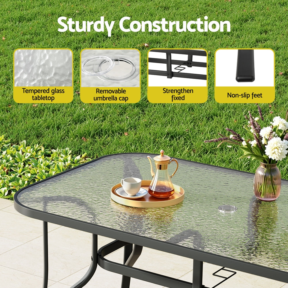 Outdoor Dining Sets: Gardeon 7PC Outdoor Dining Set Table and Chairs Patio Furniture Bistro Set Garden Grey