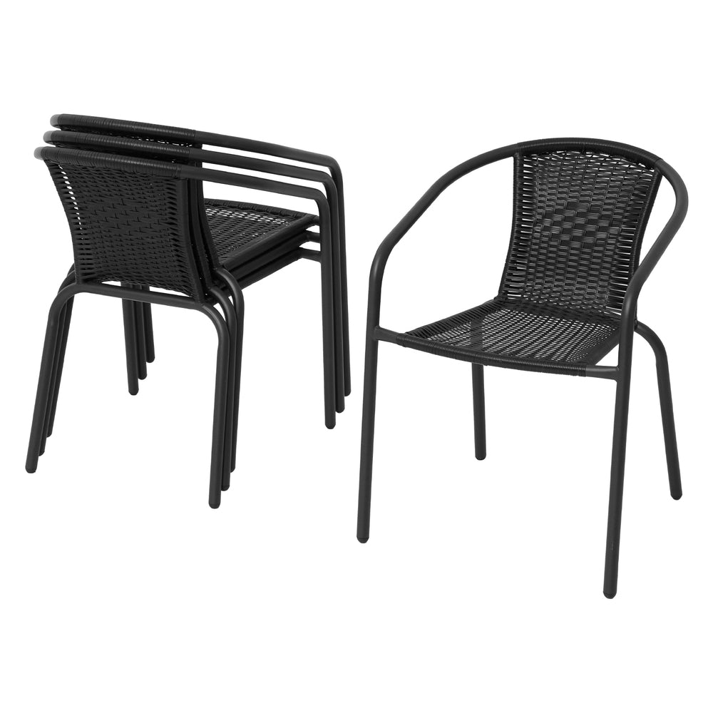 Outdoor Dining Sets: Gardeon Outdoor Dining Set 5 Piece Steel Stackable Chairs Table Patio Furniture