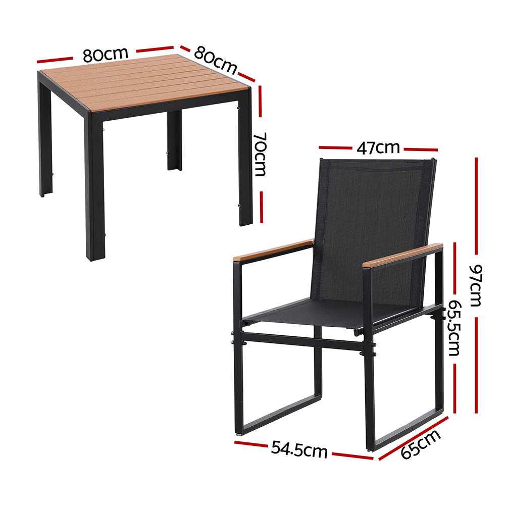 Dining Set: Gardeon 5PCS Outdoor Dining Set Table and Chairs Patio Garden Furniture Bistro Set