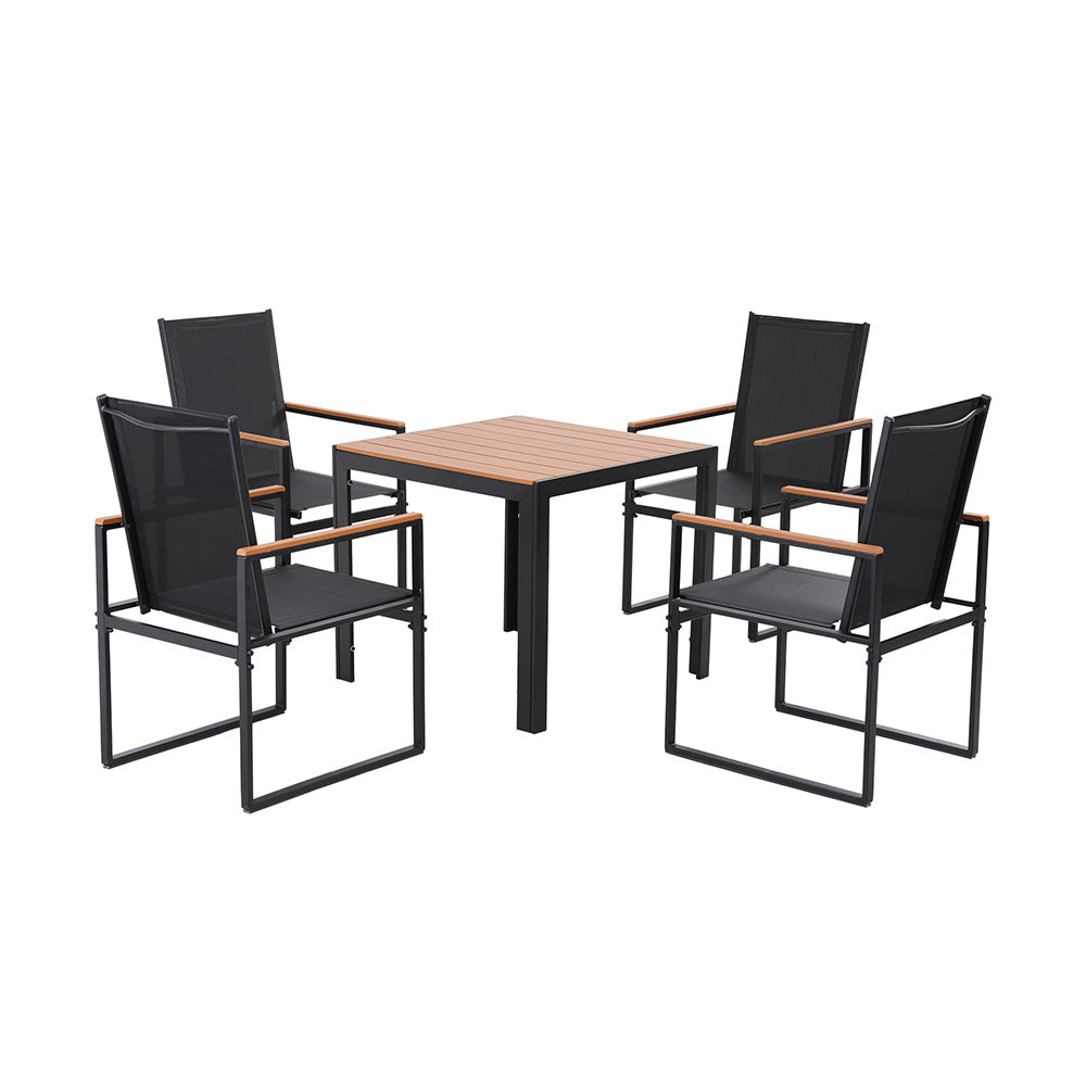 Dining Set: Gardeon 5PCS Outdoor Dining Set Table and Chairs Patio Garden Furniture Bistro Set