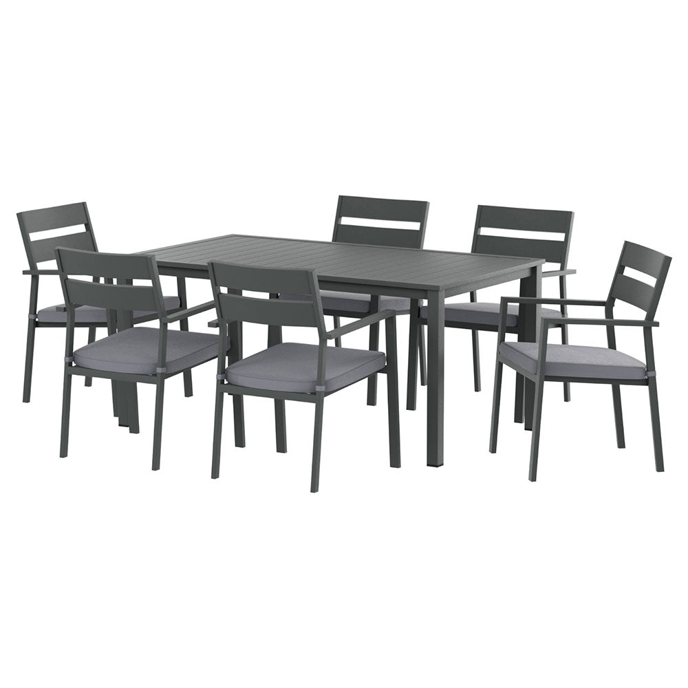 Outdoor Dining Sets: Gardeon Outdoor Dining Set 7 Piece Aluminum Table Chairs Setting Black