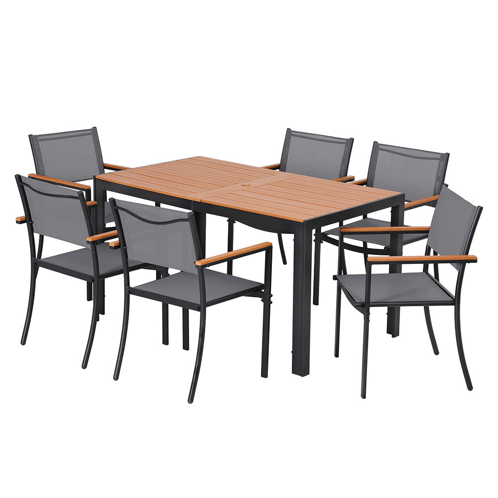 Outdoor Dining Sets: Gardeon 7PCS Outdoor Dining Set Table and Chairs Patio Garden Furniture Bistro Set