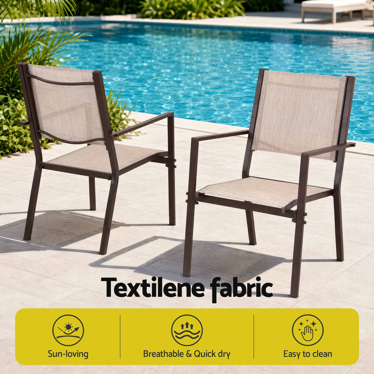 Gardeon 7PCS Outdoor Dining Set Patio Furniture Table and Chairs Garden Coffee