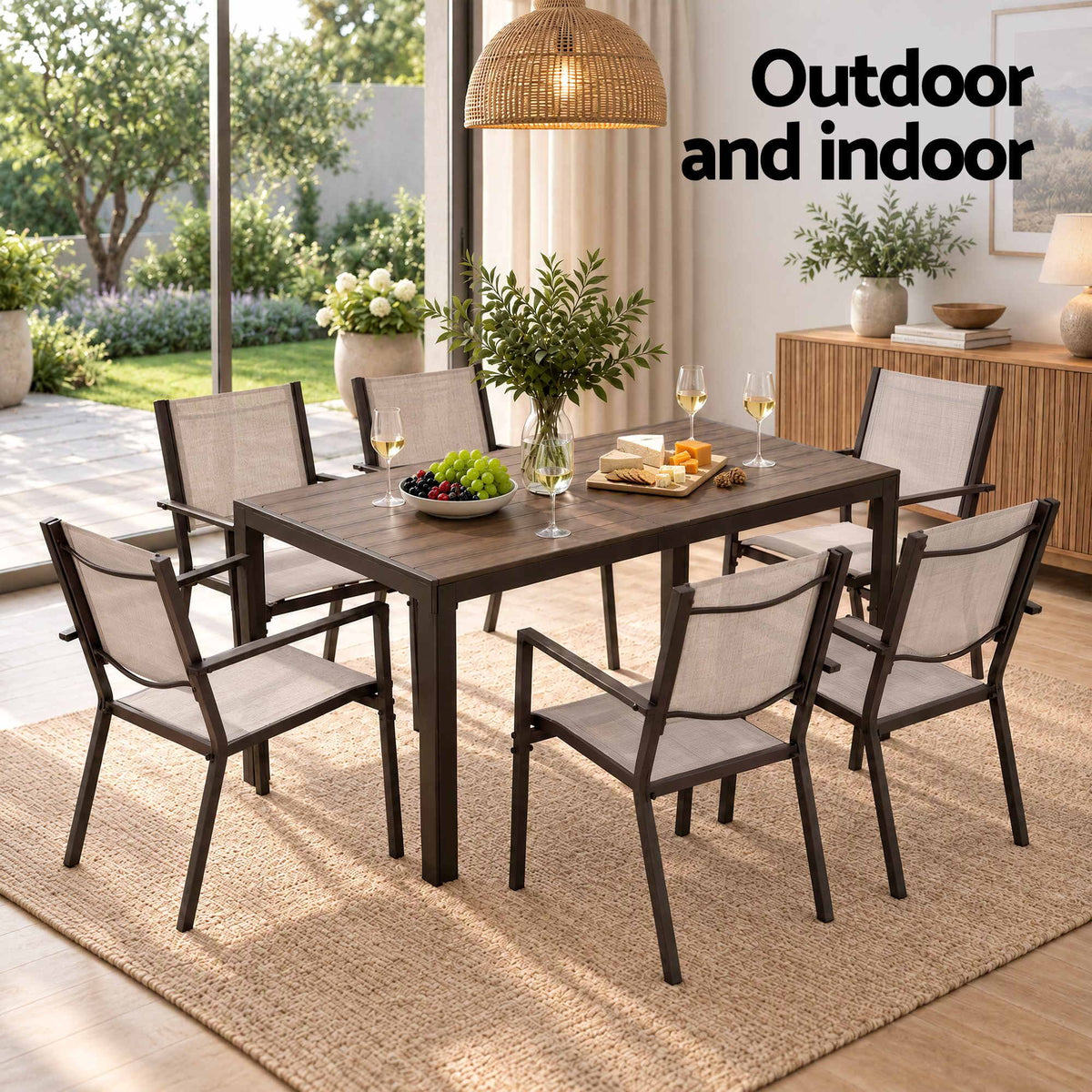 Gardeon 7PCS Outdoor Dining Set Patio Furniture Table and Chairs Garden Coffee
