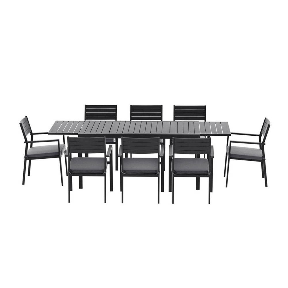 Outdoor Dining Sets: Gardeon Outdoor Dining Set 9PCS Aluminum Extendable Table Chairs Patio Furniture