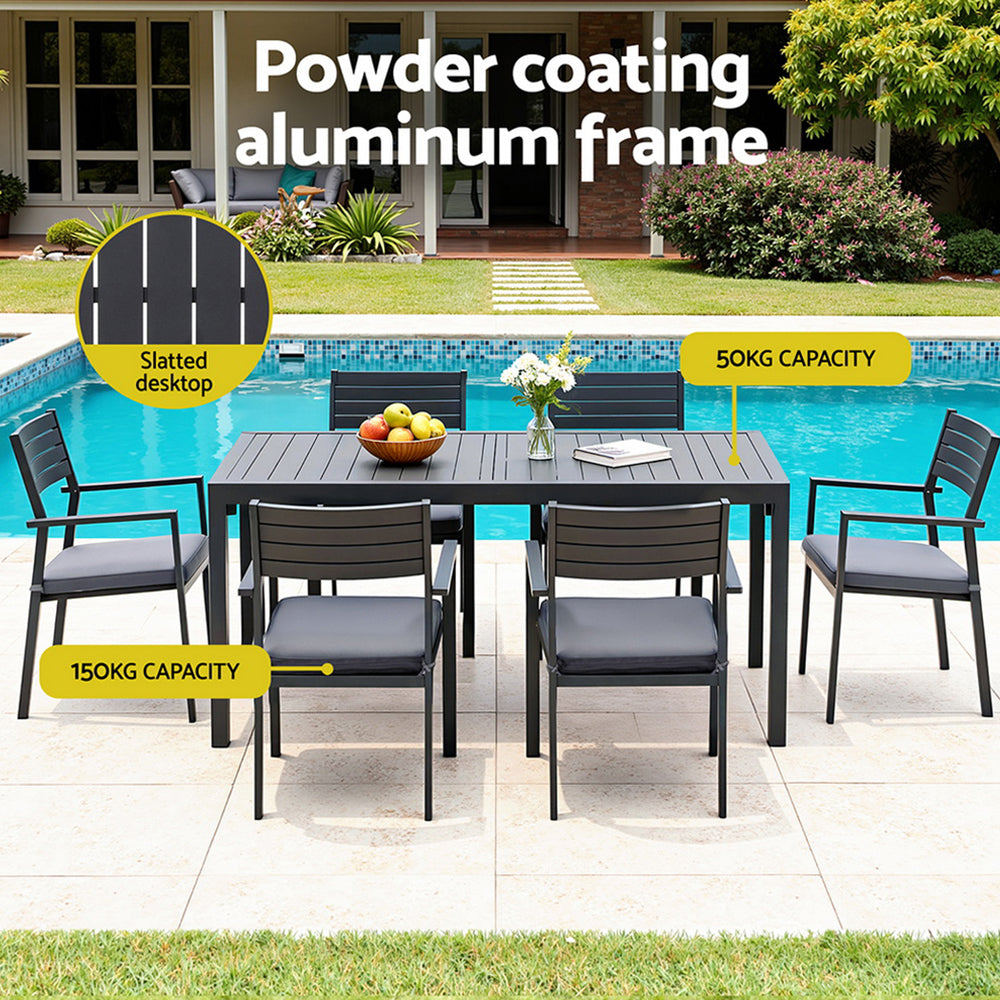 Outdoor Dining Sets: Gardeon Outdoor Dining Set 9PCS Aluminum Extendable Table Chairs Patio Furniture