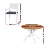 Outdoor Dining Sets: Gardeon Outdoor Dining Set 5 Piece Aluminum WPC Tabletop Patio Furniture