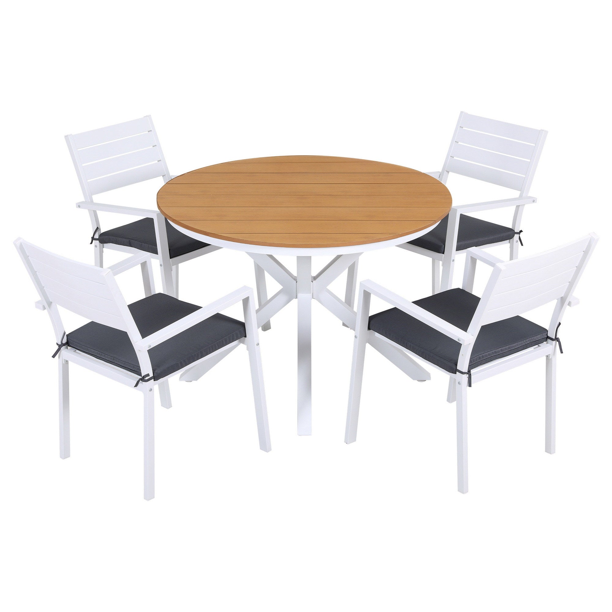 Outdoor Dining Sets: Gardeon Outdoor Dining Set 5 Piece Aluminum WPC Tabletop Patio Furniture