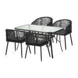 Outdoor Dining Sets: Gardeon 5PC Outdoor Dining Set Table and Chairs Garden Patio Furniture Bistro Set Black